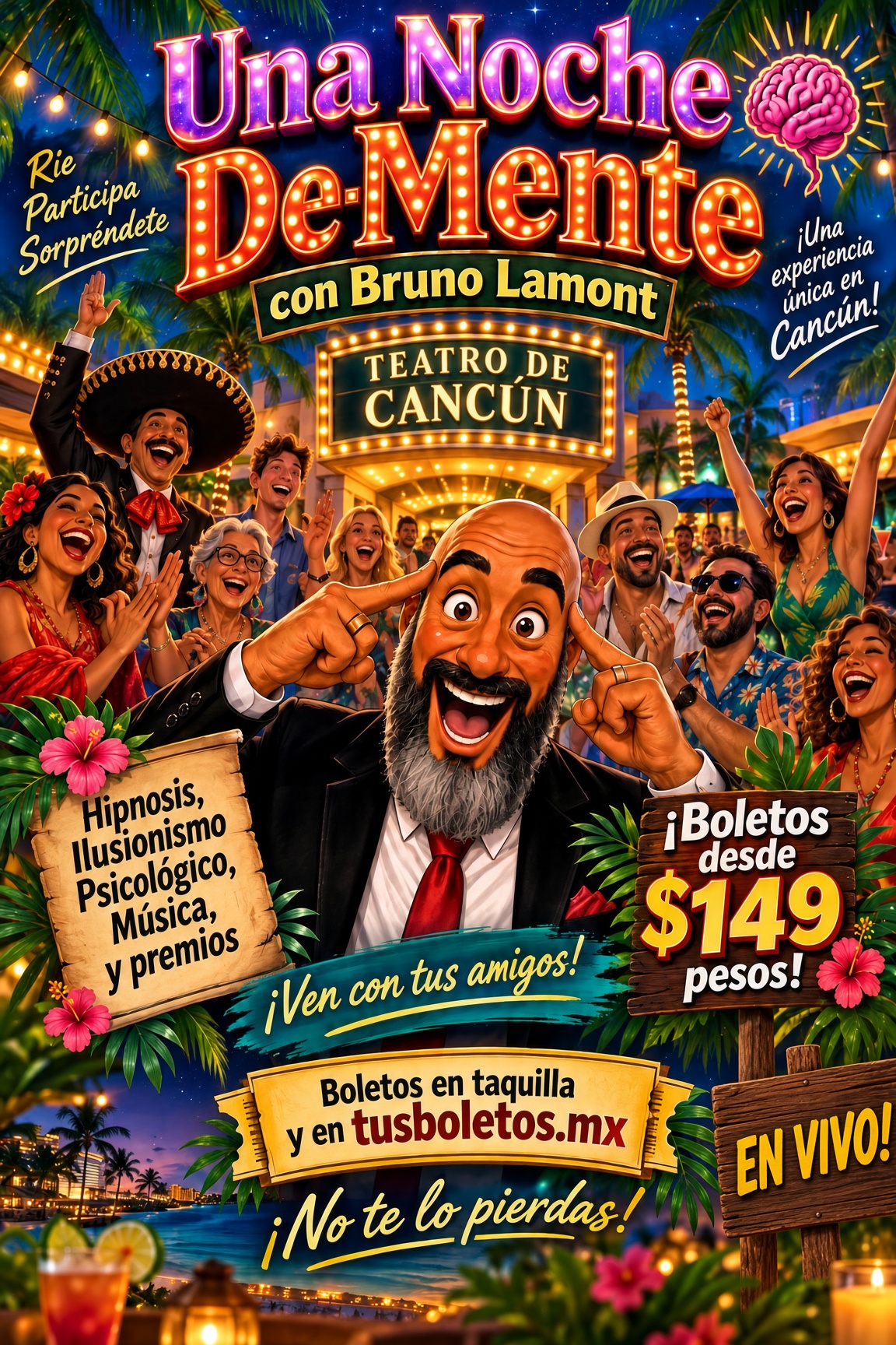 Póster oficial de Una Noche De-Mente con Bruno Lamont